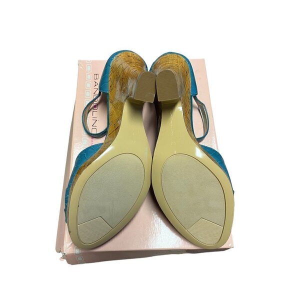 Bandolino Open Toe Wedge Platform Sandal Size 9M Turquoise - Picture 9 of 9